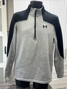 Under Armour Gamut Half-Zip Pullover – Men’s Small | Heather Gray & Black